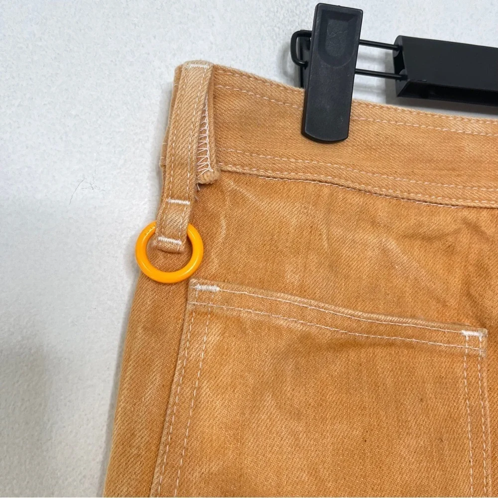 Simon Miller Wide Leg High Rise Denim Jeans Size 29 Gold Orange 100% Cotto - Picture 5 of 15